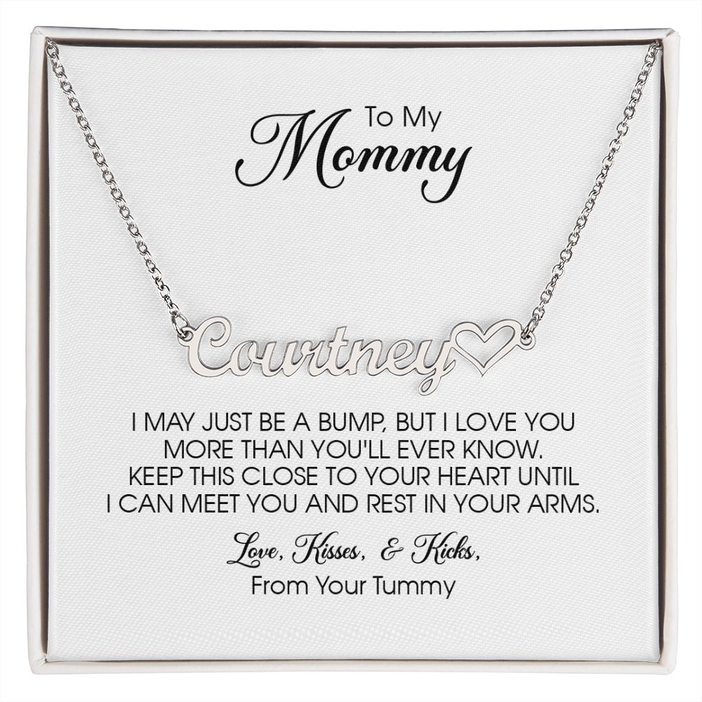 Custom Heart Name Necklace for Soon to be Mommy