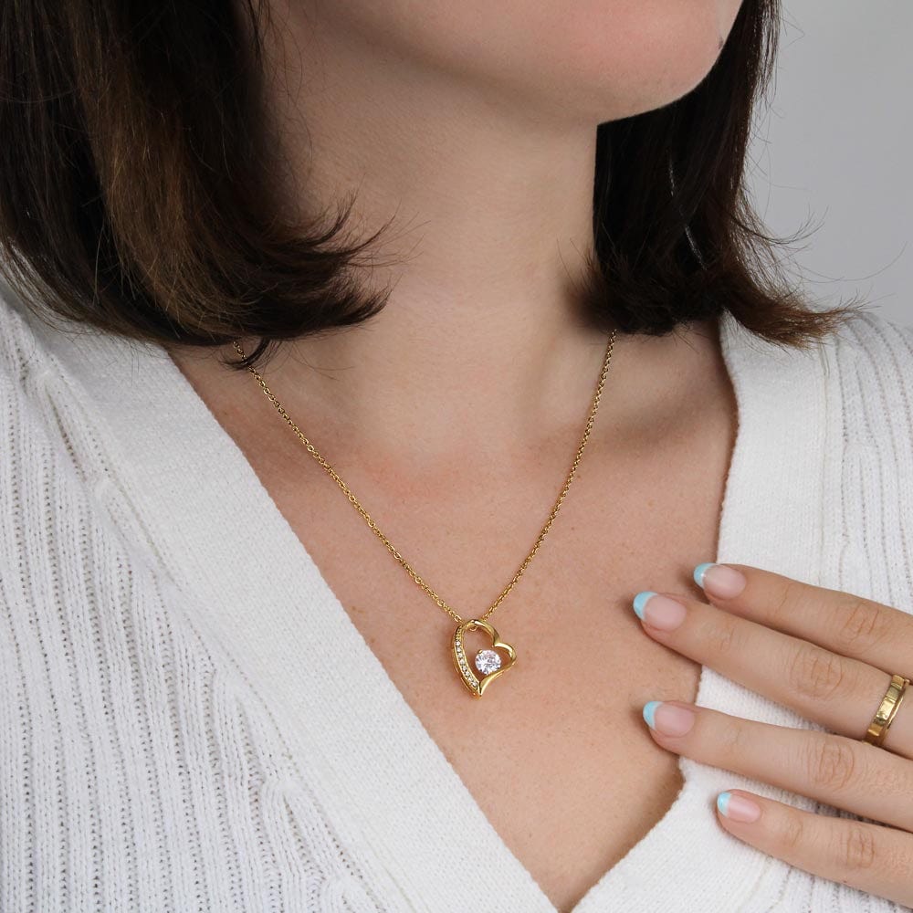 To My Future Wife, 18k Yellow Gold Finish, Forever Heart Necklace