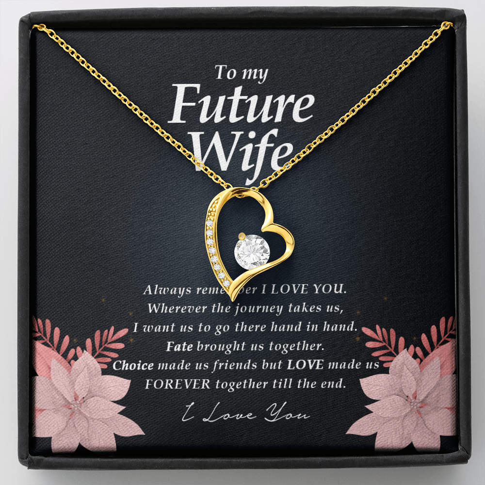 To My Future Wife, 18k Yellow Gold Finish, Forever Heart Necklace