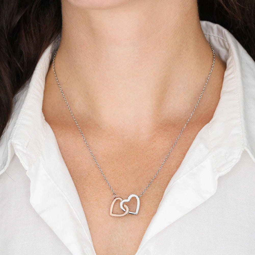 51 Year Anniversary Gift, Interlocking Heart Necklace