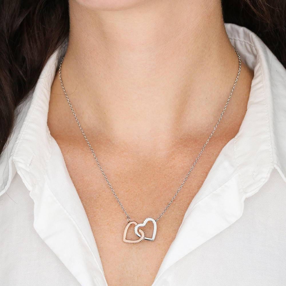 21st Birthday Gift, Interlocking Heart Necklace