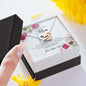 To My Adorable Mom, Interlocking Heart Necklace
