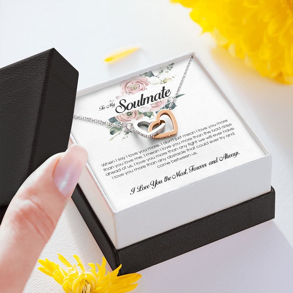 To My Soulmate, Interlocking Heart Necklace