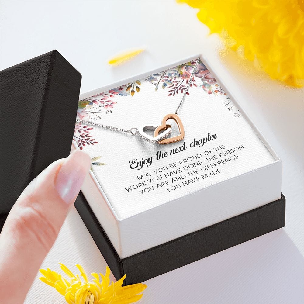 Enjoy The Next Chapter, Interlocking Heart Necklace