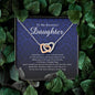 Interlocking Heart Necklace, To My Beautiful Daughter, With Love From Mom / Dad