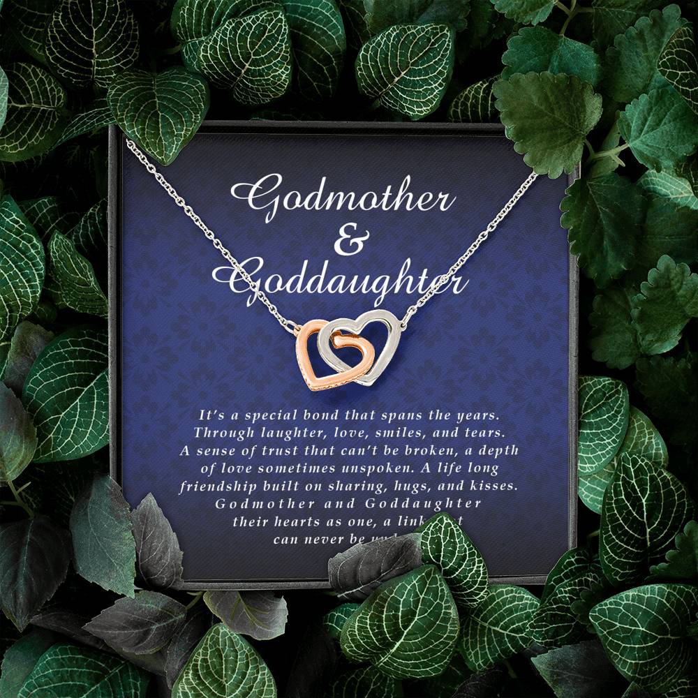Godmother and Goddaughter Interlocking Heart Necklace