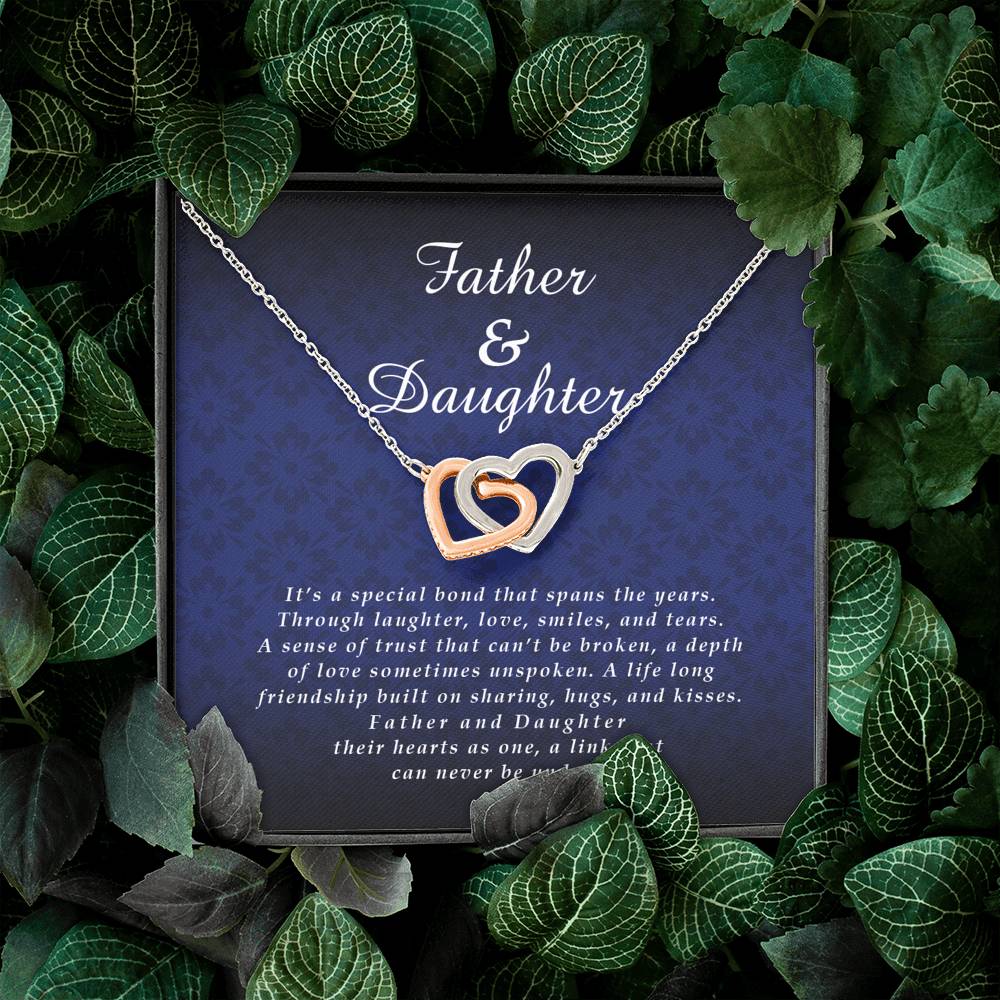 Father and Daughter Interlocking Heart Necklace