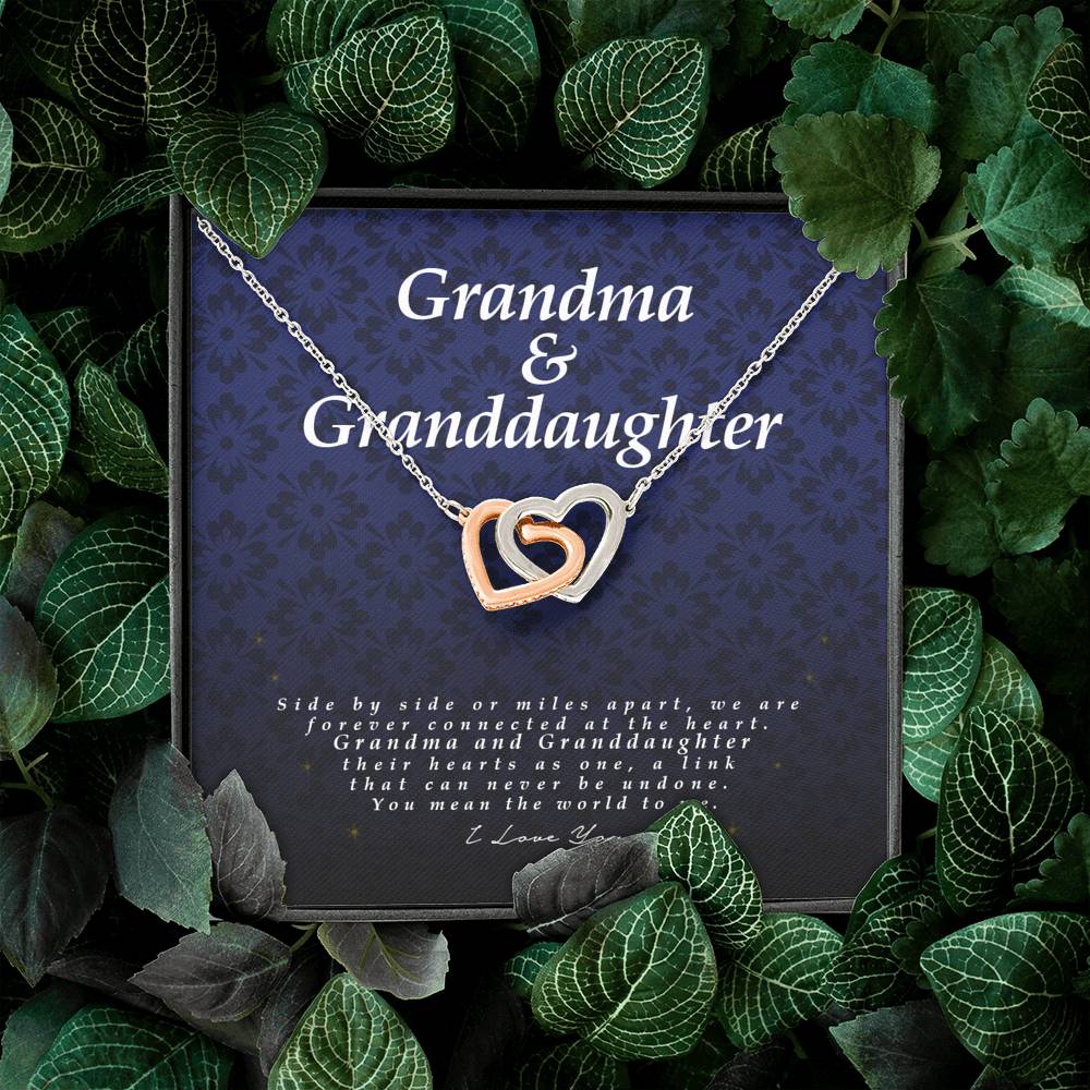 Interlocking Heart Necklace, Grandma and Granddaughter Gift