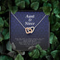 Interlocking Heart Necklace, Aunt and Niece Gift