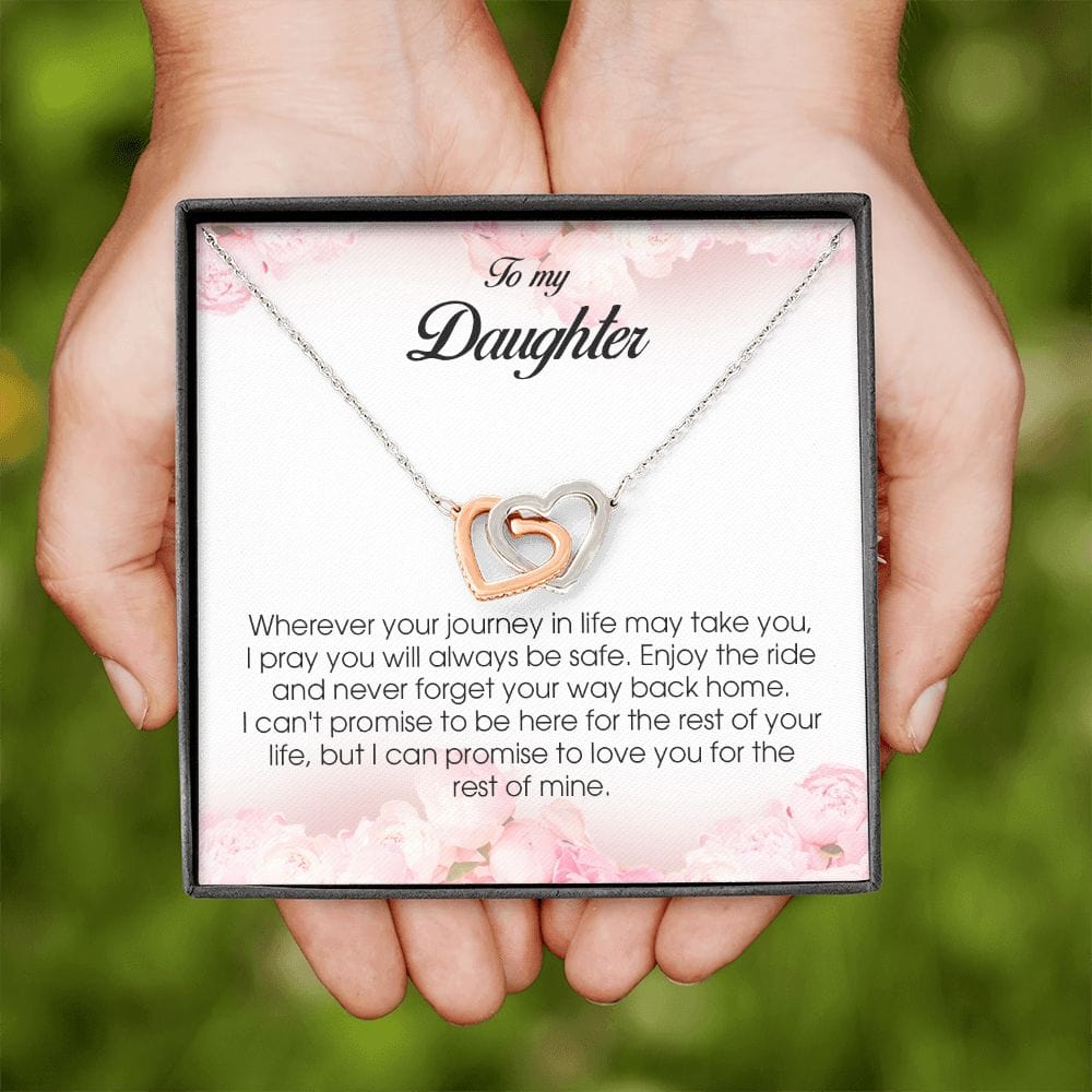 To My Daughter, Interlocking Heart Necklace