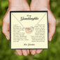 To My Granddaughter, Interlocking Heart Necklace, Gift from Grandma