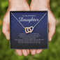 Interlocking Heart Necklace, To My Beautiful Daughter, With Love From Mom / Dad