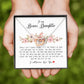 To My Bonus Daughter, Interlocking Heart Necklace