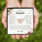 To My Daughter, Interlocking Heart Necklace, Gift from Dad