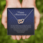 Happy Anniversary, Jewelry with Gift Box, Interlocking Heart Necklace