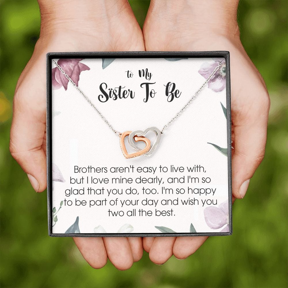 To My Sister to Be, Interlocking Heart Necklace