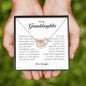 To My Granddaughter, Interlocking Heart Necklace, Gift from Grandpa