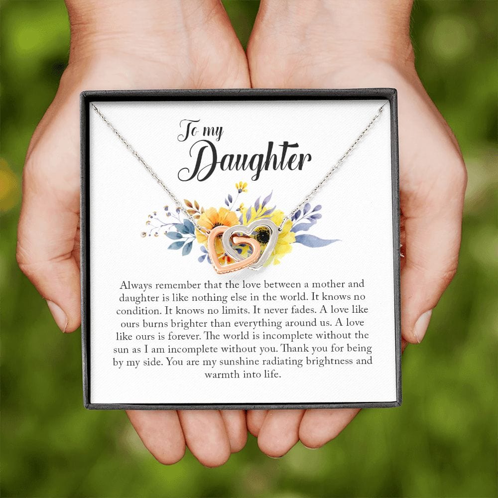 To My Daughter, Interlocking Heart Necklace