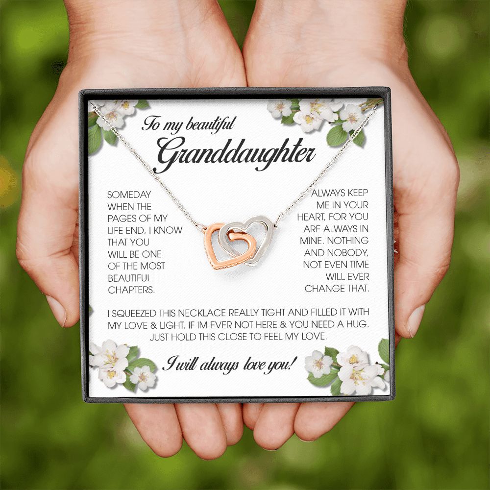 To My Beautiful Granddaughter, Interlocking Heart Necklace