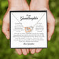 To My Granddaughter, Interlocking Heart Necklace, Gift from Grandma
