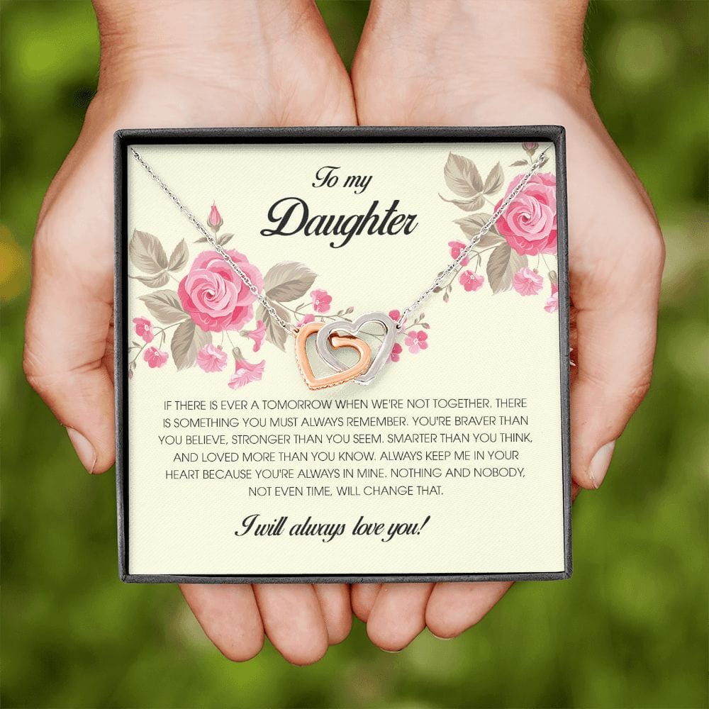 To My Daughter, Interlocking Heart Necklace
