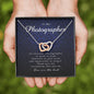 Interlocking Heart Necklace, Thank You Gift for Photographer
