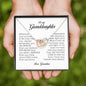 To My Granddaughter, Interlocking Heart Necklace, Gift from Grandma