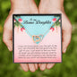 To My Bonus Daughter, Interlocking Heart Necklace
