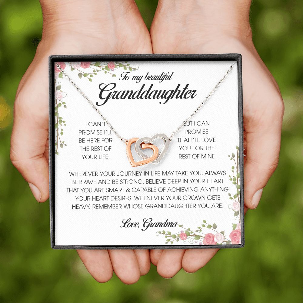 To My Beautiful Granddaughter, Interlocking Heart Necklace