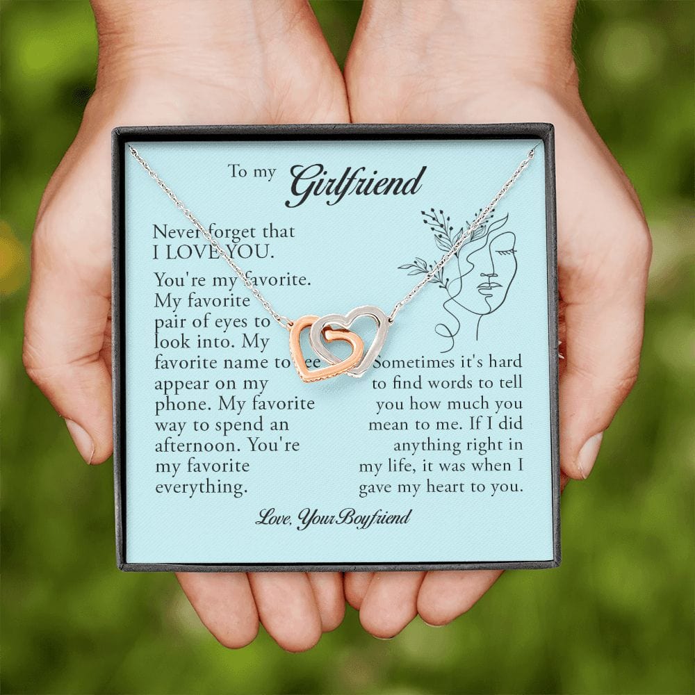 To My Girlfriend, Interlocking Heart Necklace