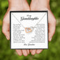 To My Granddaughter, Interlocking Heart Necklace