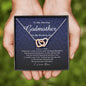 Interlocking Heart Necklace, To My Amazing Godmother on My Wedding Day, Wedding Gift from Goddaughter, Gift from Bride