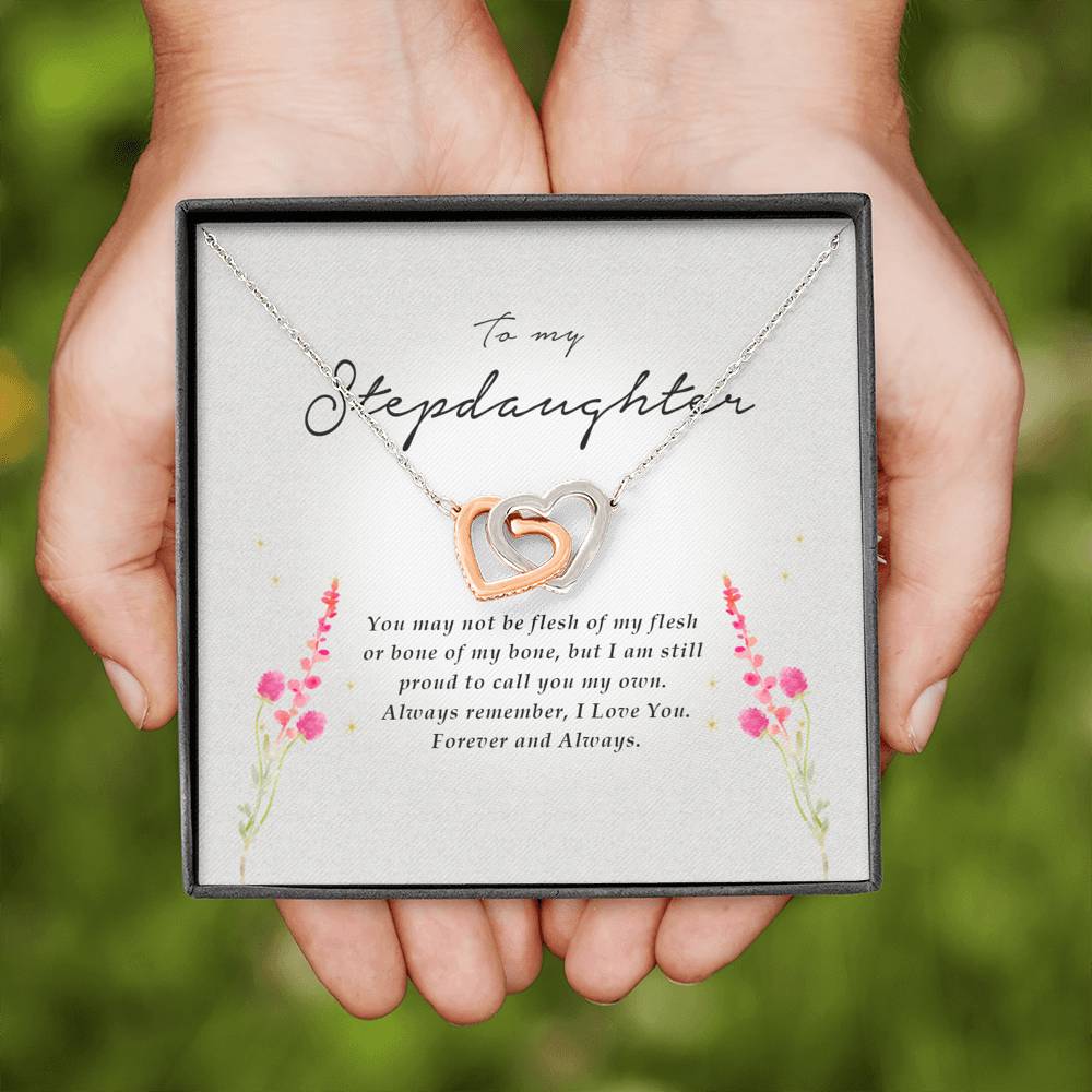 Stepdaughter Gift, Interlocking Heart Necklace