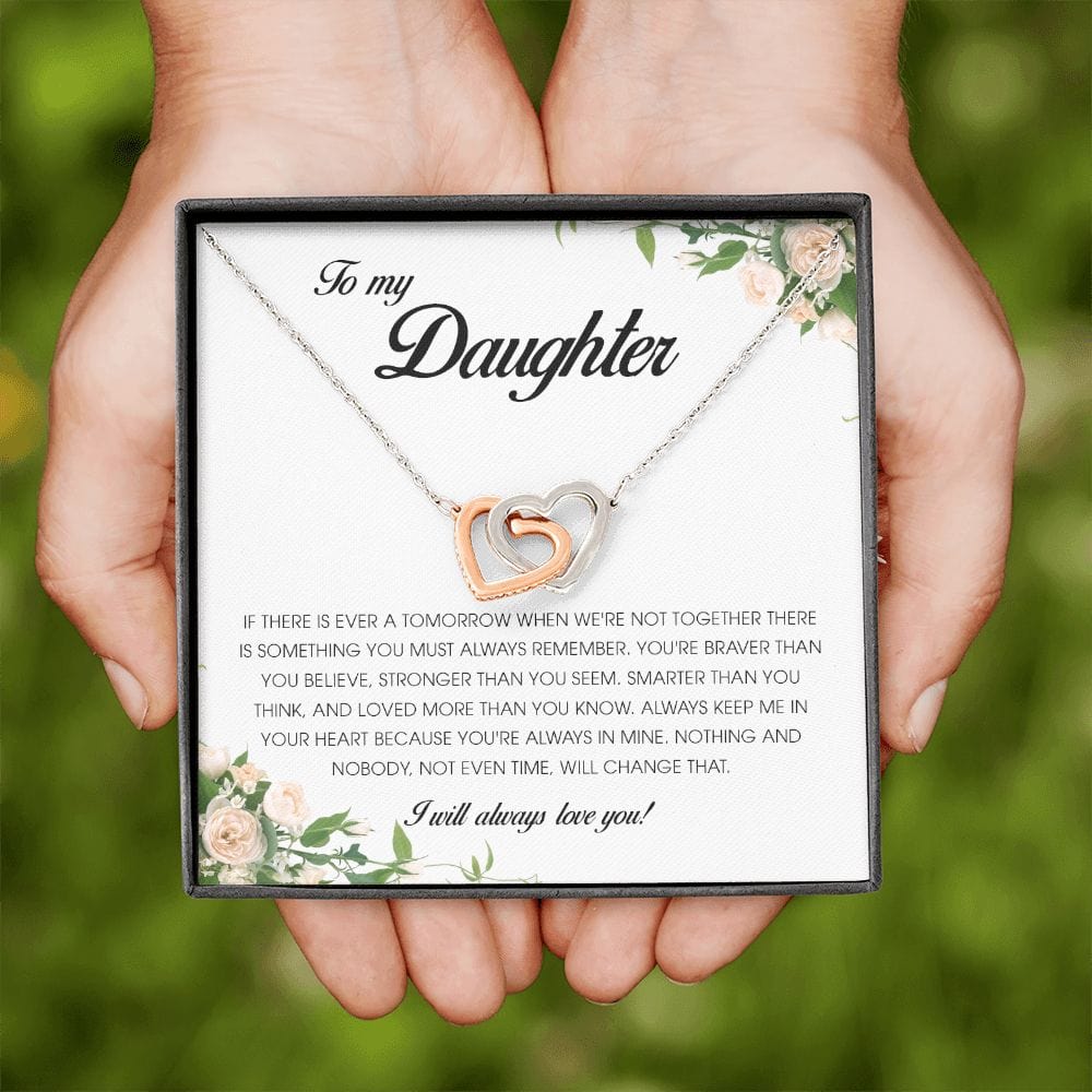 To My Daughter, Interlocking Heart Necklace