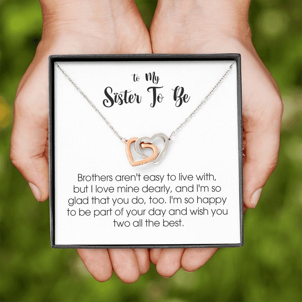 To My Sister to Be, Interlocking Heart Necklace