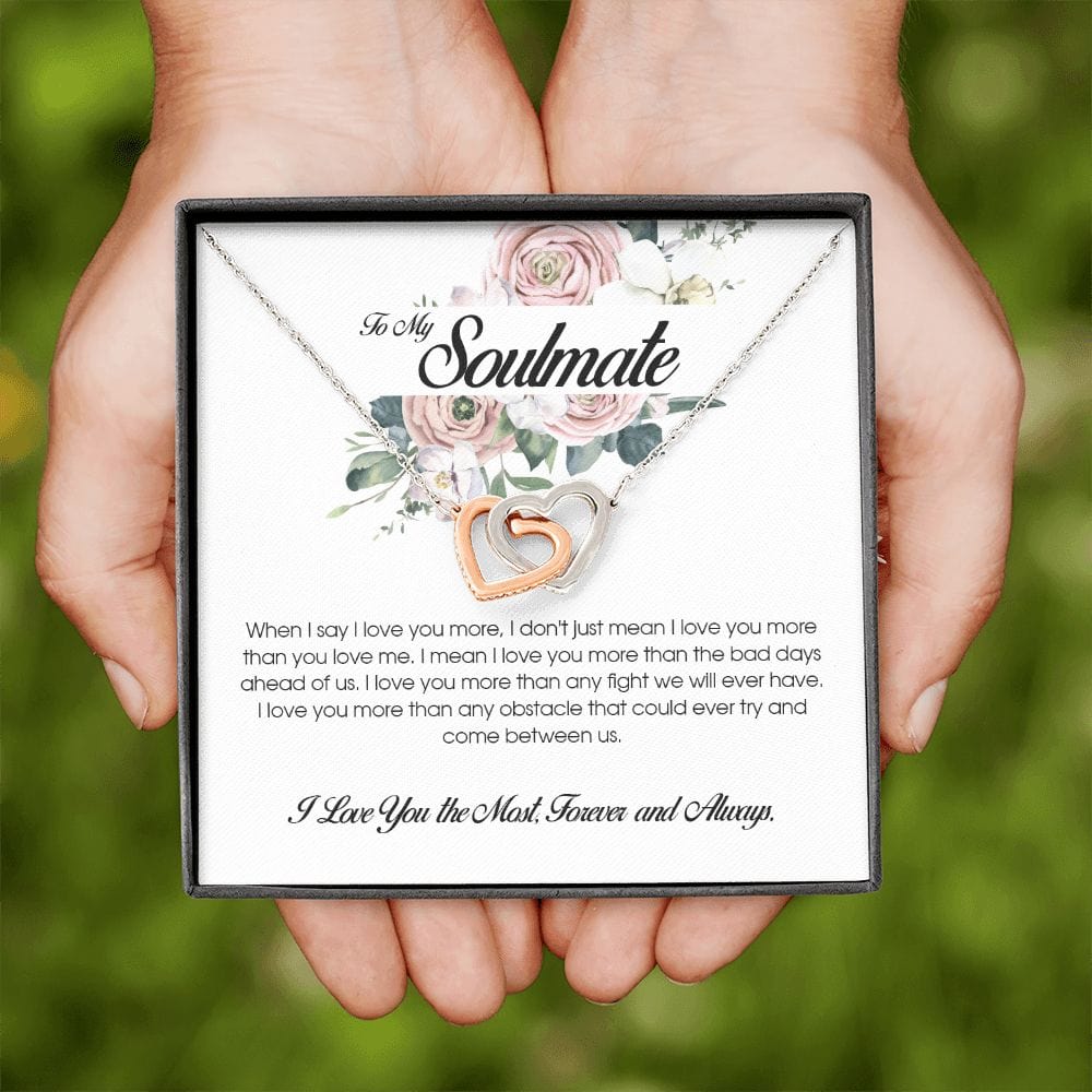 To My Soulmate, Interlocking Heart Necklace