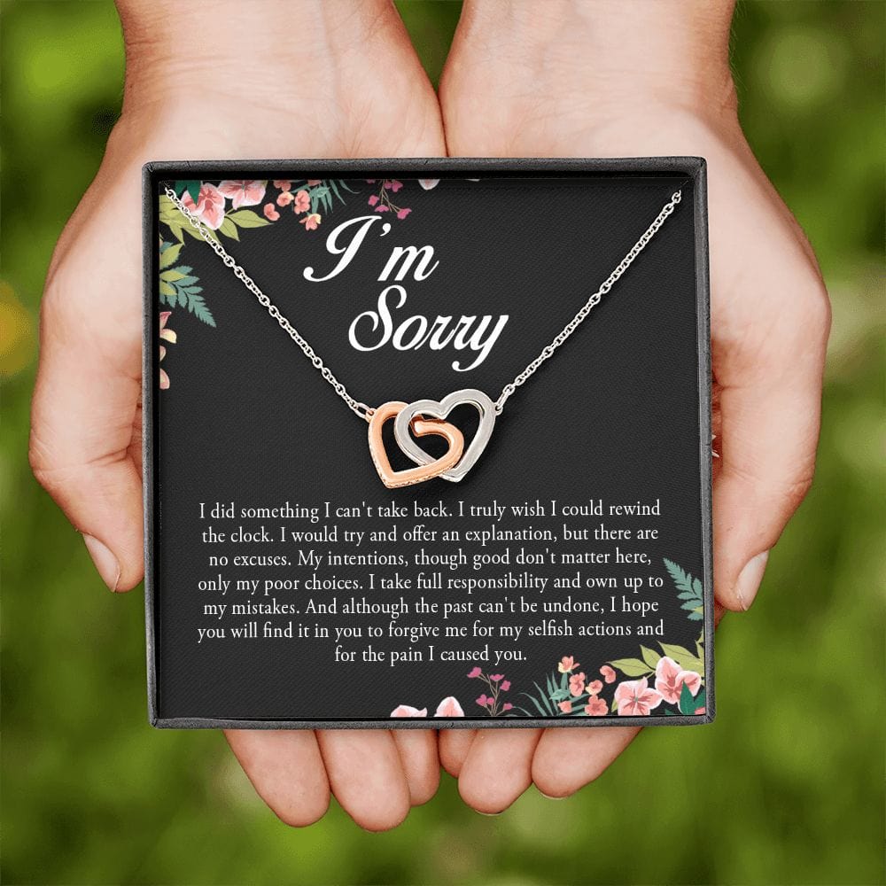 I'm Sorry, Interlocking Heart Necklace