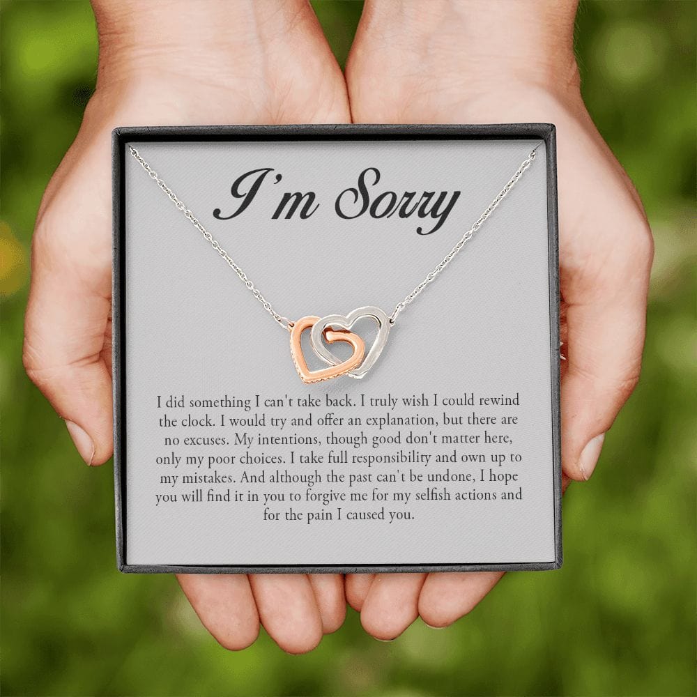 I'm Sorry, Interlocking Heart Necklace