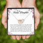 To My Bonus Daughter, Interlocking Heart Necklace