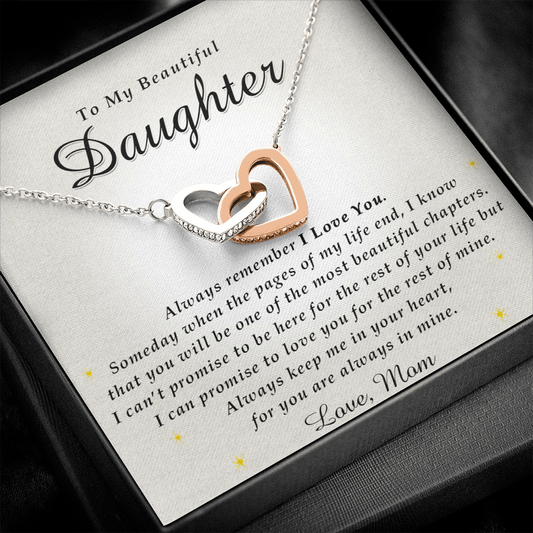 Interlocking Heart Necklace | To My Beautiful Daughter