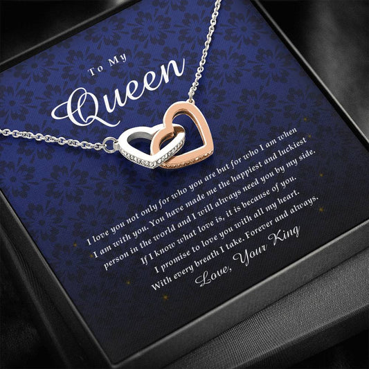 Interlocking Heart Necklace, To My Queen