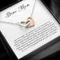 Dear Mom Gift, Interlocking Heart Necklace