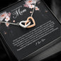 To My Amazing Mom, Interlocking Heart Necklace