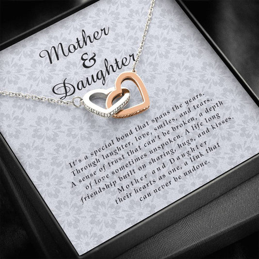 Interlocking Heart Necklace, Mother and Daughter Gift