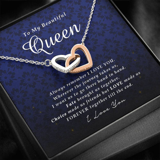 Interlocking Heart Necklace, To My Beautiful Queen