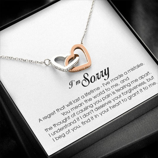 I'm Sorry Gift, Interlocking Heart Necklace