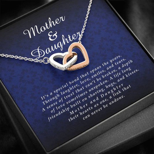 Mother and Daughter Interlocking Heart Necklace