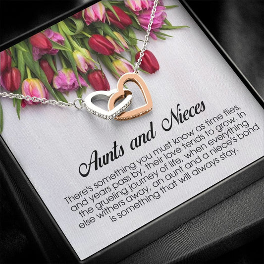 Aunt and Niece Gift, Interlocking Heart Necklace