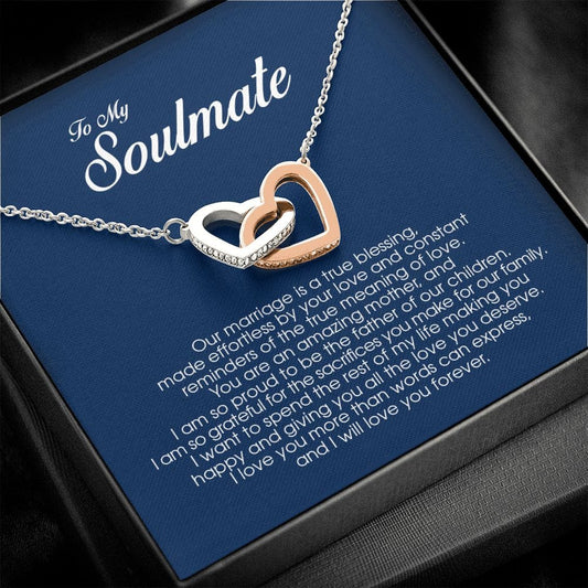 To My Soulmate, Interlocking Heart Necklace