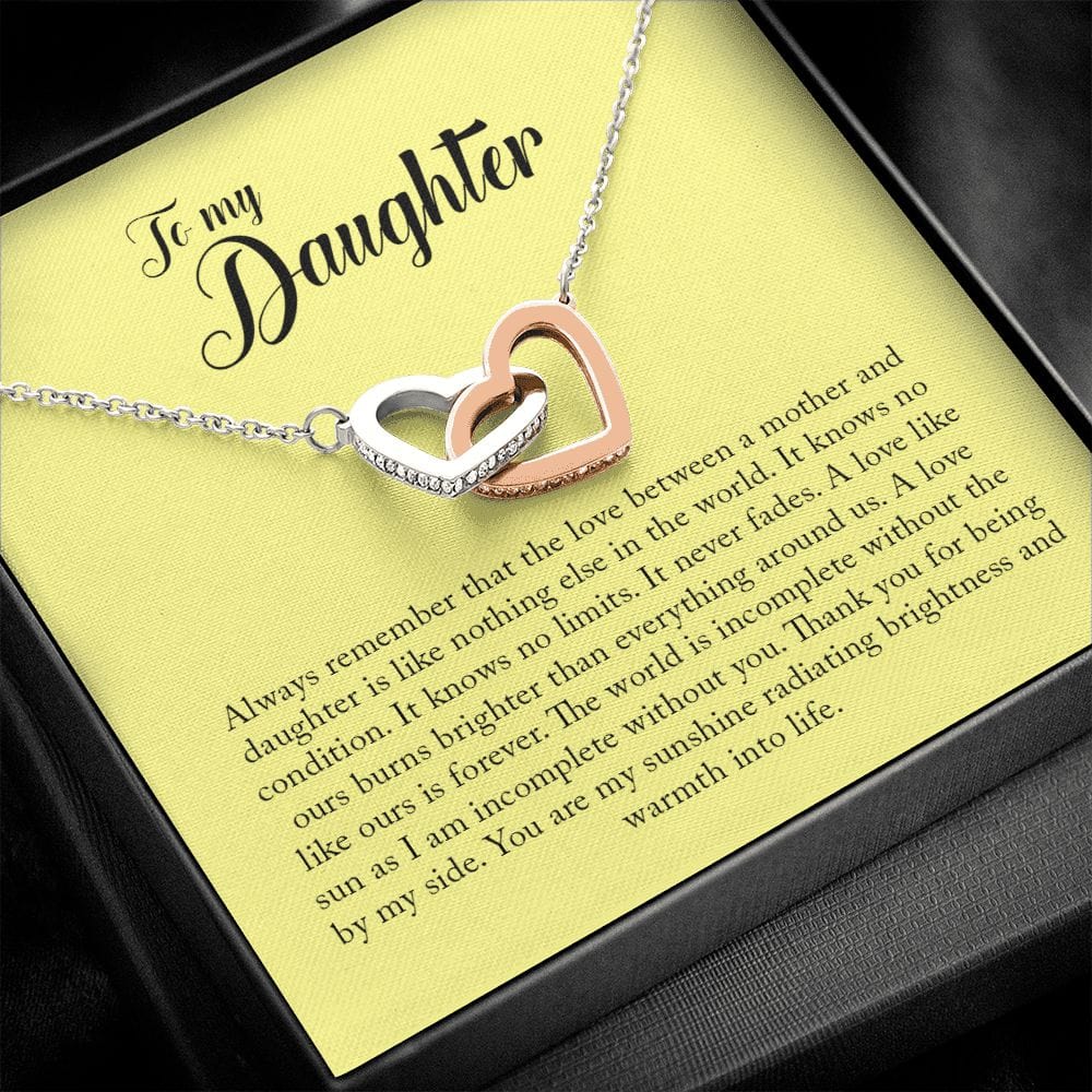 To My Daughter, Interlocking Heart Necklace